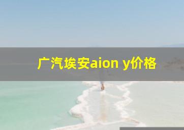 广汽埃安aion y价格